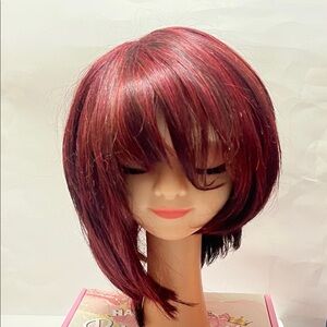 Bobbi Boss asymmetric Stylish Bob Wig Burgundy